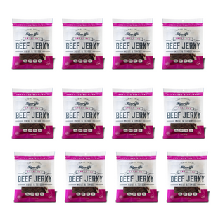 SHARIFA HALAL BEEF JERKY, SWEET BBQ, (1 CASE) (12-2.85 OZ. BAGS) – GREAT EVERYDAY HALAL JERKY BEEF MEAT SNACK, 100 % REAL ZABIHA HALAL BEEF, 12G OF PROTEIN, 80 CALORIES, 0G TRANS FAT, & 2G OF CARBOHYDRATES